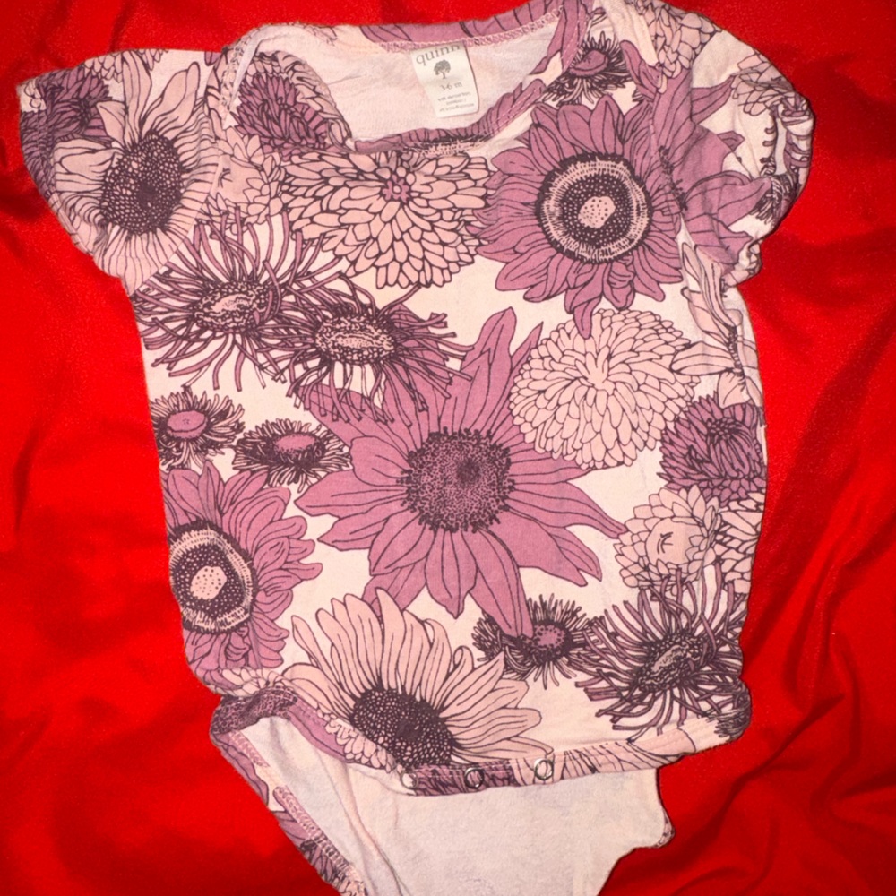 kate quinn Purple Floral One-Piece Bodysuit